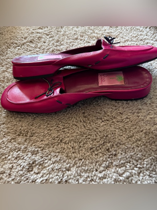 Shoes - Lilly Pulitzer pink leather slide mules shoes